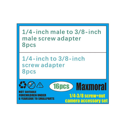 Maxmoral 16PCS 1/4 to 3/8 Tripod Screw Nut Adapters Camera/Light Stand Accessories Electronics Part