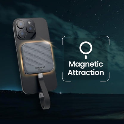 MMOMENT 512GB Magnetic External Portable SSD – 950MB/s Read – for ProRes 4K – Phone SSD Compatible with MagSafe, USB-C, USB-A, iPhone 15/16, Mac, PC (MU P100)