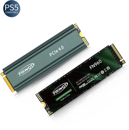 FN960 2TB M.2 2280 PCIe Gen4 x4 NVMe 1.4 Internal Solid State Drive with Heatsink - Speeds up to 5,000MB/s, Dynamic SLC Cache, Internal SSD