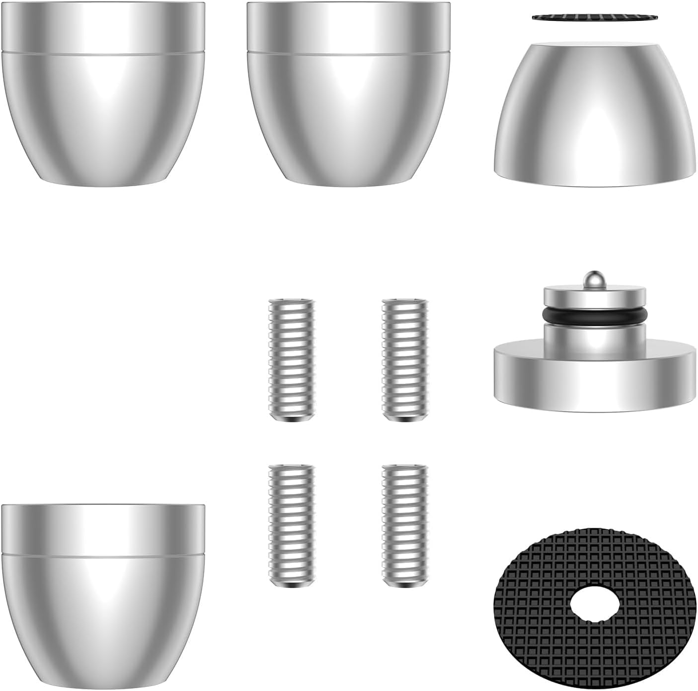 Audiocrast 4X HiFi Speaker Spike Pads Isolation Stand Feet, IF3033 Speaker Shock Absorber Resonance Cancelling Vibration Dampening Floor Protector 30x33MM with Stainless Steel Beads for Audio Gears