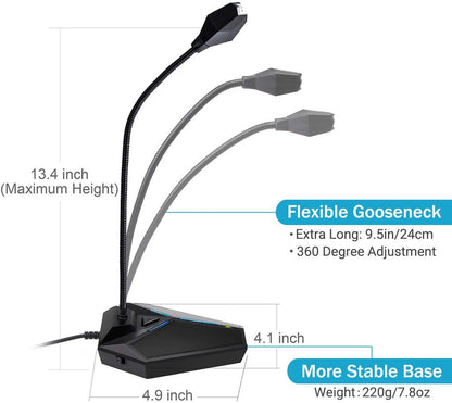 USB Computer Microphone, Plug &Play Desktop Omnidirectional Condenser PC Laptop Mic, Mute Button with LED Indicator, Compatible with Windows/Mac, Ideal for YouTube, Skype, Recording, Games(1.8m /6ft)