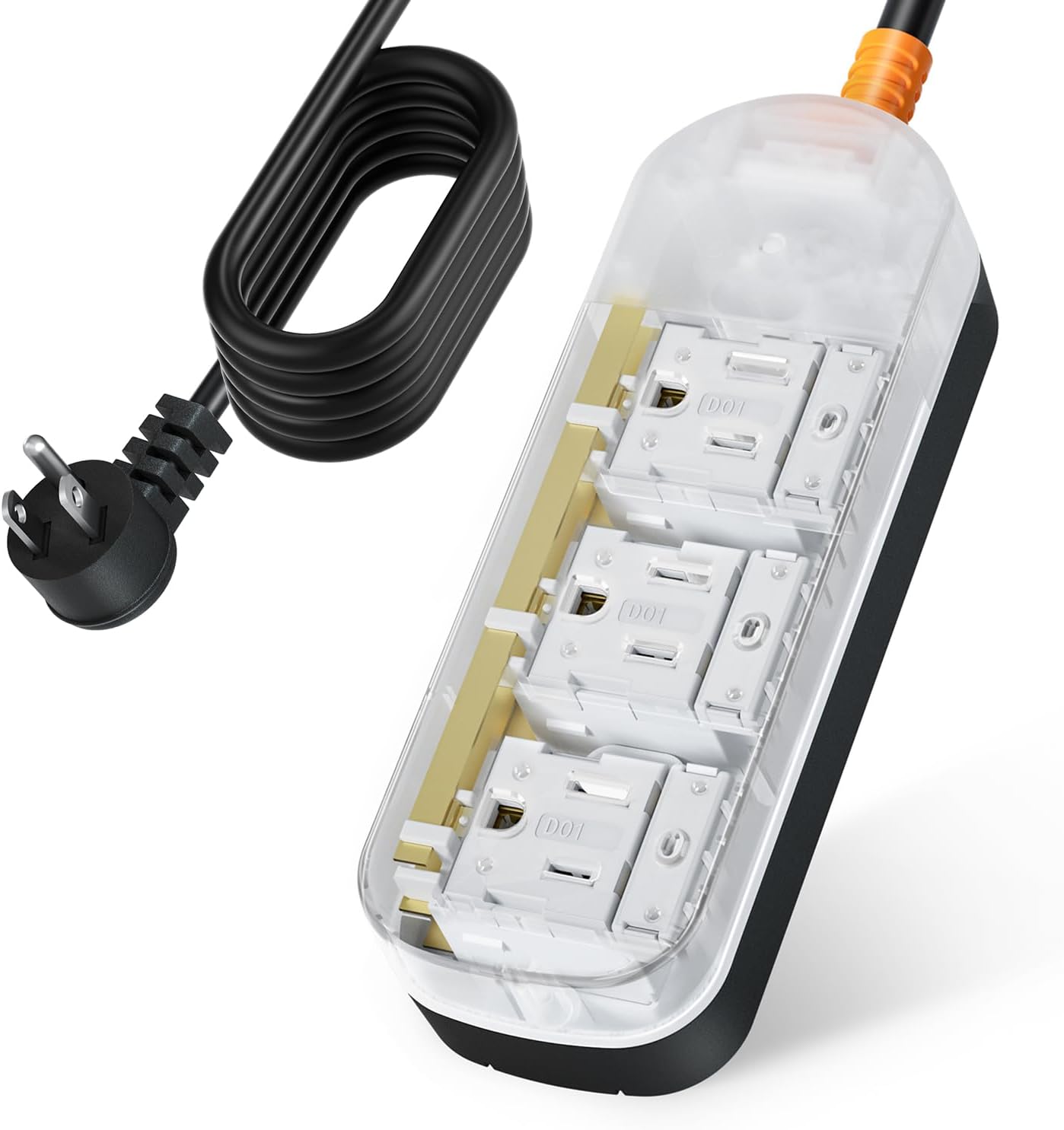 Surge Protector Power Strip, Covozon 3 Outlets 6ft Extension Cord, 1875W Outdoor Power Strip Weatherproof, Mountable Small Power Strip for Home, Outdoor, Travel.