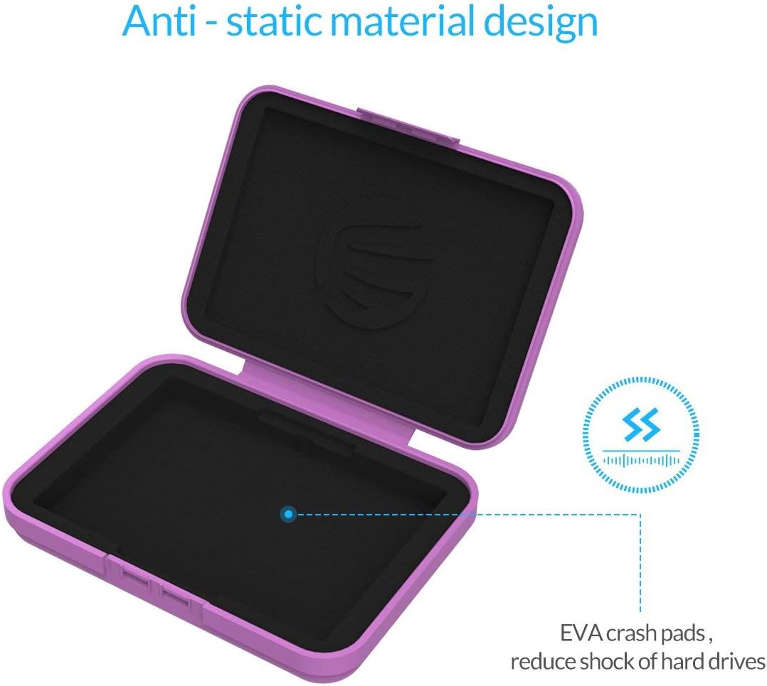 ORICO External Hard Drive Case for 3.5 Inch HDD/SSD 5 Packs Portable Hard Drive Carrying Protective Storage Box Anti-Static and Shockproof (Multicolor)-PHX5C