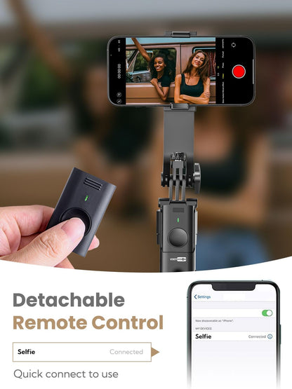 Auto Face Tracking Tripod for iPhone 360°Rotation,Selfie Stick for Android w/Remote&Ground Spike,68” Phone Tripod Stand That Follows Your Movement for Video Recording,Vlogging(R01)