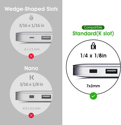 I3C Laptop Cable Lock 4 Digital Combination Lock Security Computer Cable Lock Anti Theft Combination Lock Compatible for Tablet Laptop (1 Pack)