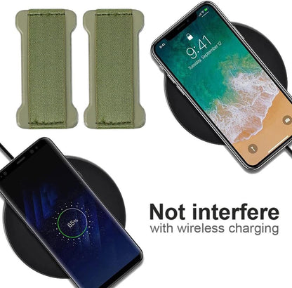 Universal Phone Grip for Smartphones - Phone Holder for Hand for Back of Phone - Wireless Charging Compatible - 2Pack(Black Green)