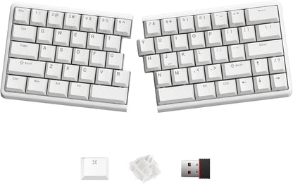 Wireless Ergonomic Split Mechanical Keyboard - Linear, Hot-Swappable, Compact 60% Layout, Programmable for Mac & Windows, PBT Keycaps(Standard Version)