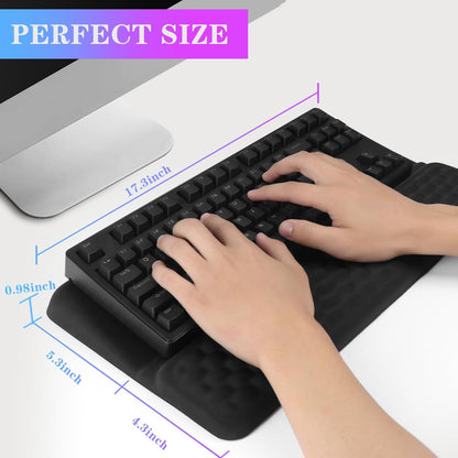 Computer Keyboard Stand Pad with Wrist Rest, Ergonomic Comfy Tilted Keyboard Stand Riser Holder Pad for Office Home (Black)