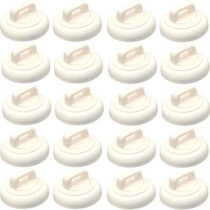 Magnetic Cable Zip Tie Mounts Clips Multipurpose Zip Ties Mount Base Holder Wire Cable Holder Mount Wire Clips Management for Home Office Marine Electrical Wiring (White, 20 Piece)