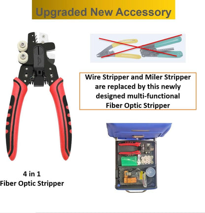 AI-9 Fiber Fusion Splicer Machine with Tutorial Videos Fusion Splicer Fiber Optic Core Alignment with Automatic Focus and 6 Motors for Trunk Line Construction, FTTH and Cable Splicing Projects