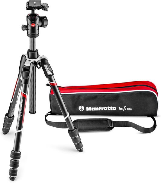 Manfrotto Befree Advanced Twist Camera Tripod Kit, Travel Tripod Kit with Fluid Head and Twist Closure, Portable and Compact, Carbon Camera Tripod for DSLR, Reflex, Mirrorless, Camera Accessories