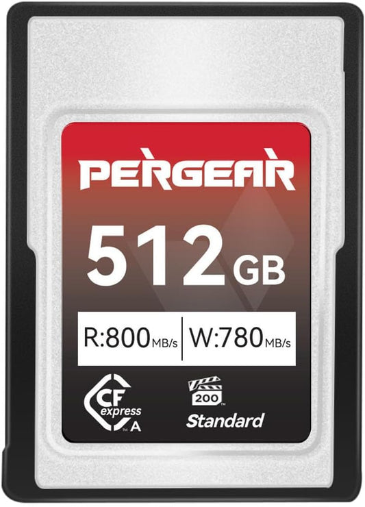Pergear 512GB CFexpress Type A Memory Card, Up to 800MB/s Read Speed & 780MB/s Write Speed for 4K 120P,8K 30P Recording (Standard Series VPG200)