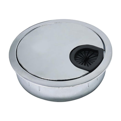 1 Pcs Desk Grommet 2" / 50 mm, Desk Cord Hole Cover, Cable Grommet Metal Zinc Alloy Materilal, Desk Hole Grommet for Home & Office Pc, Detachable Cable Cord Organizer-Bright Silver