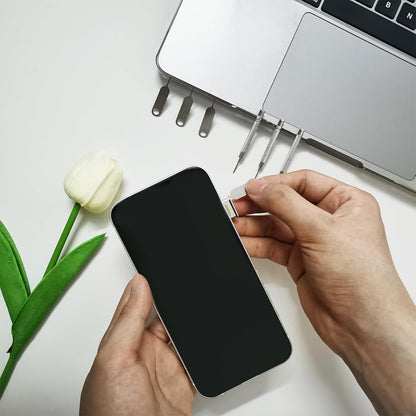 7 Pcs SIM Card Removal Tool - SIM Ejector Tool Tray Eject Pins Compatible with All Smartphone iPhone iPad Samsung HTC, Includig 3 Size Watchchain Link Remover