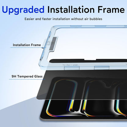 MOBDIK Privacy Screen Protector Compatible with iPad Pro 11 Inch M5 2025 / M4 2024, Anti Spy, 9H Tempered Glass, EZ Kit 1 Pack