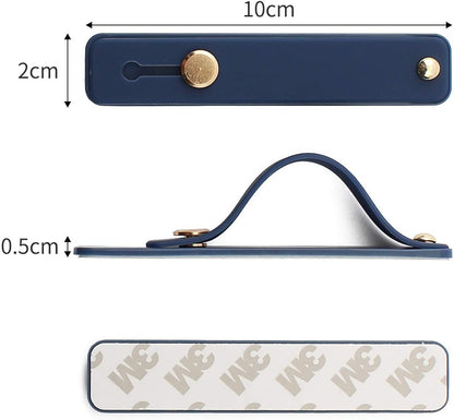 Removable and Reusable Cell Phone Grip Strap, Yetaida Telescopic Finger Kickstand Bracket Universal Silicone Phone Holder Stand and Portable Finger Loop for Most Smartphones Case (Navy)