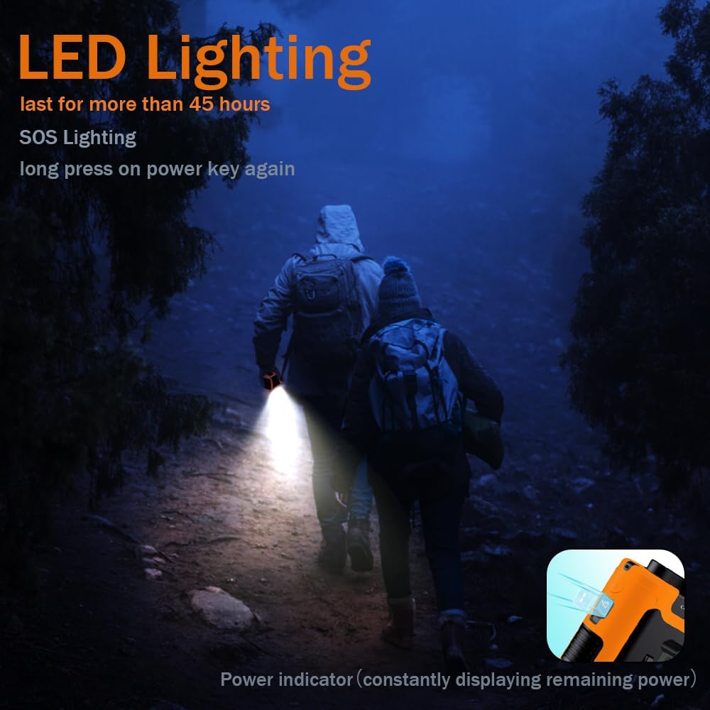 CAZOKASI Personal Fan 10000mAh Waist Clip Portable Rechargeable Wearable Hand Free, 6-40hours Wearable Cooler for Traveling Working Outdoor Office (10000mAh / Orange)