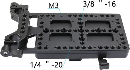 CAMVATE V Lock Mounting Plate Power Supply Splitter with 15mm Rod Clamp - 1524