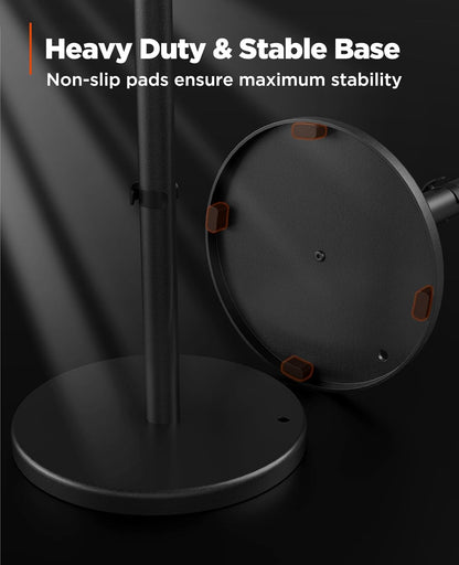 AMADA HOMEFURNISHING Height Adjustable Projector Stand 32"-47", Projector Floor Stand with 3 Mounting Options, 360° Rotatable Ball Head for Home & Office & Outdoor, AMPS04