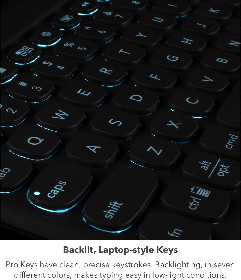 ZAGG Pro Keys Wireless Keyboard with Trackpad and Detachable Case - Compatible with The Apple iPad 10.2"(Gen 9,8,7) - Charcoal