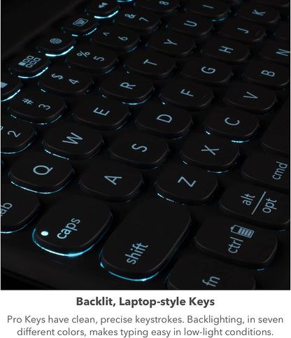 ZAGG Pro Keys Wireless Keyboard with Trackpad and Detachable Case - Compatible with The Apple iPad 10.2"(Gen 9,8,7) - Charcoal