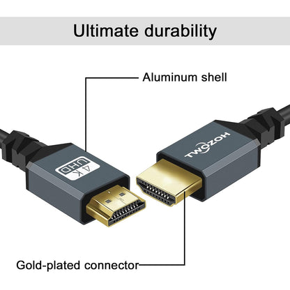 Twozoh Coiled HDMI Extender Cable - 4K UHD Support, 3D, 1080p, HDMI 2.0a/b/1.4a (Extend up to 1.5M/5FT)