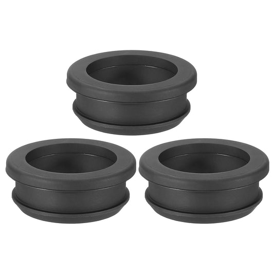 PATIKIL 34.6mm / 1-3/8 Inch Drill Hole,1 Inch ID Rubber Grommets, 3Pcs Top Hat Grommet for Wiring Eyelet Ring Gasket Automotive Firewall Cable Hole Plugs Wires Protection, Black