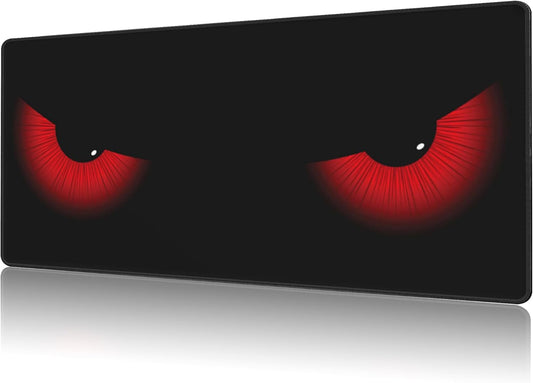 Mouse Pad Large Evil Eyes Non-Slip Game Desk Mat with Stitched Edge Laptop Keyboard Desk Pad for Work Home Gaming (35.4 x 15.7 Inches)