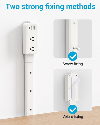 Outlet Extender Stick | Free Combination | USB-A, USB-C Port, 2 AC Outlets, Extend 9” to 36”, 360° Combine| Plug Extender | Put Behind Nightstands, Sofa, Bed, Cabinet etc.