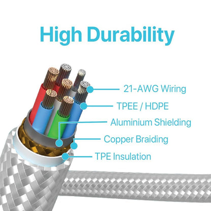 BLACK+DECKER Lightning to USB Cable - Fast Compatible iPhone Lightning Cable - Durable Braided iPhone Charger Cord - for Travel and Daily Use - Multiple Color + Length Options - 6ft