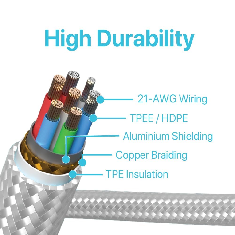 BLACK+DECKER Lightning to USB Cable - Fast Compatible iPhone Lightning Cable - Durable Braided iPhone Charger Cord - for Travel and Daily Use - Multiple Color + Length Options - 9ft