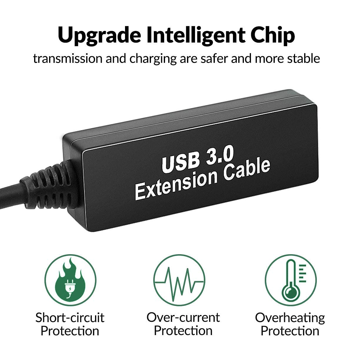 100FT USB 3.0 Active Extension Cable, USB 3.0 Extension Cord A-Male to A-Female, With High-Speed Data Signal Amplifier, Compatible With Quest 3,VR,Rift,360 Kinect,Xbox,Webcam,PS4, HD Camera or More