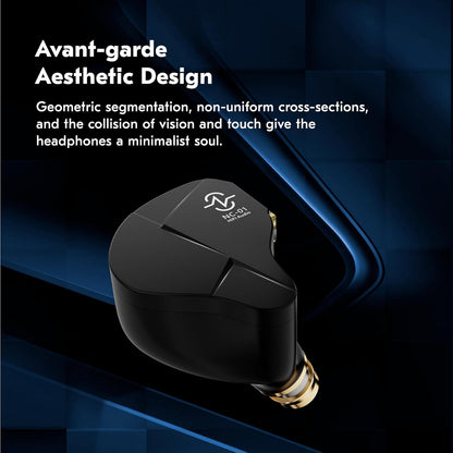 CCZ NC01 Gospel Gaming Earbuds, Stereo Sound in Ear Monitor Headphones Wired, Customized Dual Magnetic DD IEMS Earphone with Detachable Tangle-Free Cable PC Cavity for Computer(without mic,Dark Black)