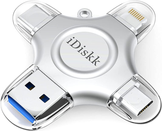 iDiskk App-le MFI Certified 512GB,Flash Drive for iPhone Photo Stick,for iPhone 17/16/15,Flash Drive for Photos and Videos,iPhone USB Storage,Photo Stick, for iPad Android Samsung (4 in 1)