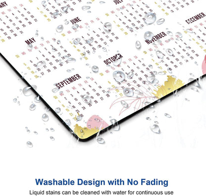 Mouse Pad, 2025 Calendar Mouse Pads, Cute Square Mouse Mat Waterproof Non-Slip Rubber Base Computer Mousepad for Desk Home Office Laptop, Abstract Leaf Calendar
