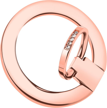 Magnetic Phone Grip for MagSafe, EI Sonador Magnet Phone Ring Holder, Removable, Compatible with iPhone 14 Plus 13 12 Pro Max Mini (Diamond Rose Gold)