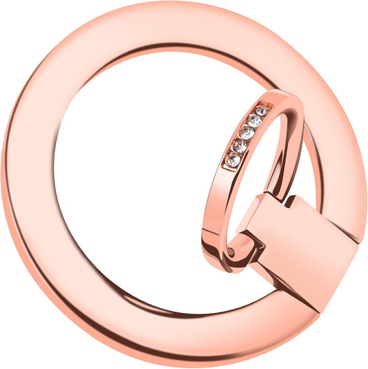 Magnetic Phone Grip for MagSafe, EI Sonador Magnet Phone Ring Holder, Removable, Compatible with iPhone 14 Plus 13 12 Pro Max Mini (Diamond Rose Gold)