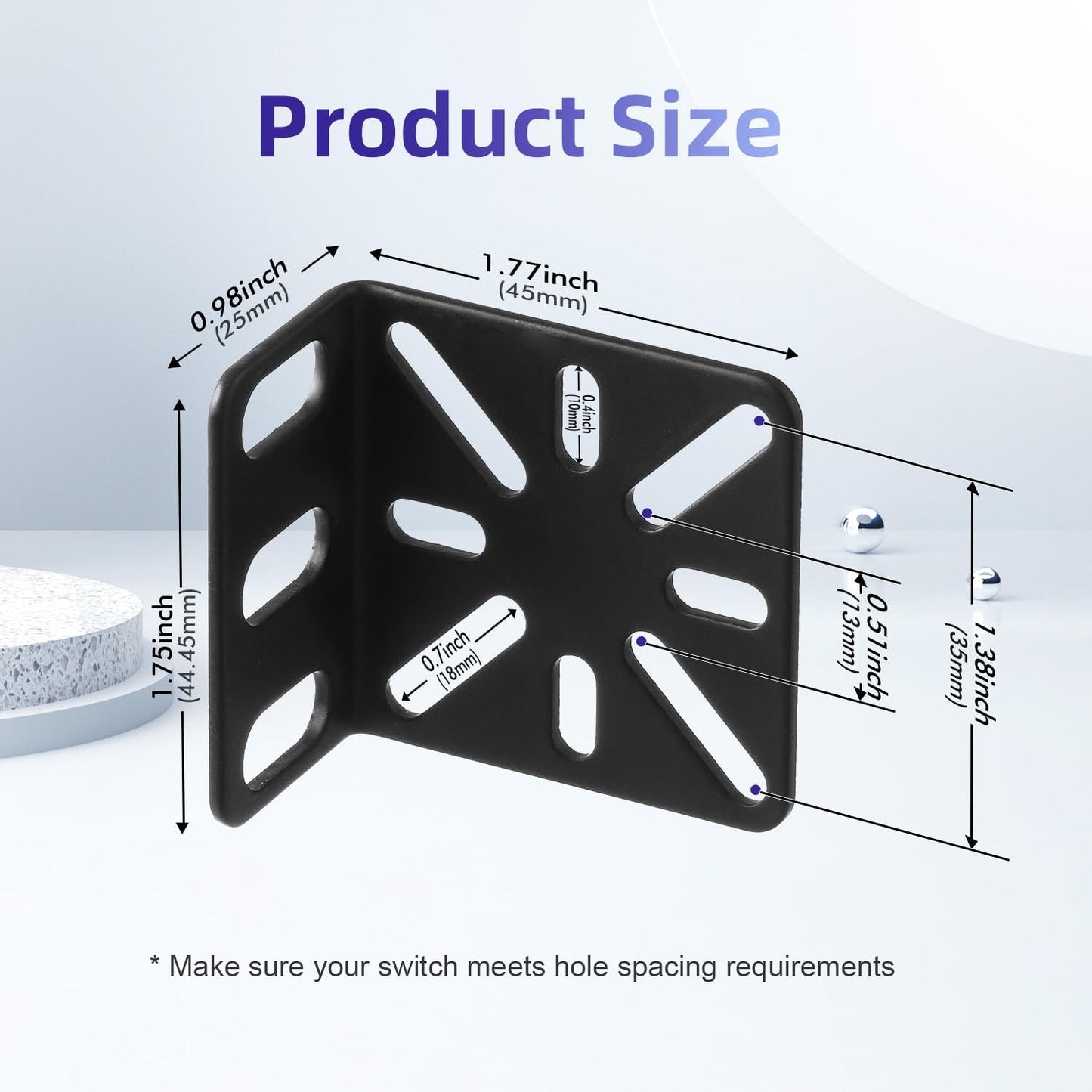 Rack Mount Kit for 17.3 inch Switches, Adjustable Rack Ears for Buffalo Tech, Cisco, NETGEAR,Dell, D-Link, Linksys and TRENDnet Products, Adjustable Hole Distance 13-35mm