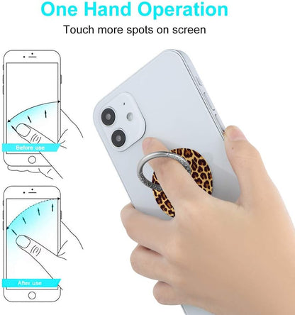 Bonoma Phone Ring Holder, 3 Pack Leopard Pattern Universal Finger Ring Stand Grip Kickstand Compatible with Smartphones and Tablets-Leopards