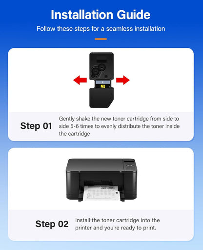 TK-5232 TK5232 Toner Cartridge 4Pack High Yield Replacement for Kyocera TK-5232K TK-5232C TK-5232M TK-5232Y Compatible with Kyocera ECOSYS M5521cdw P5021cdw P5021cdn M5521cdn Laser Printer Black Color