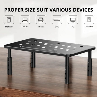 Monitor Stand,Computer Monitor Stand for Desk,Adjustable Laptop Riser,Monitor Riser with Airflow Vents,Monitor Riser,Desk Organizer for Computer,Laptop, Printer,Pc
