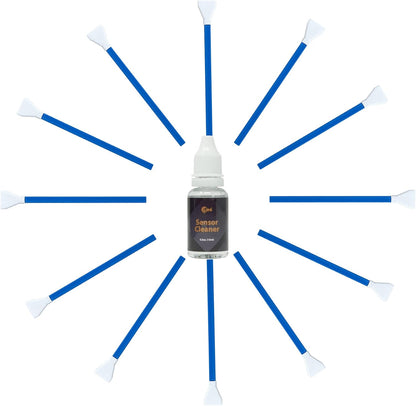 UES DDR16 APS-C Sensor Cleaning Kit for Reflex and Mirrorless Digital Camera Compatible with Sony, Nikon, Canon CCD CMOS Sensor Clean (12pcs x 16mm Swabs and 15ml Sensor Cleaner Solution)