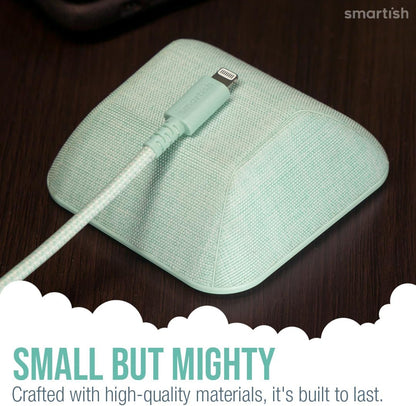 Smartish® Magnetic Cord Holder - Cable Wrangler Organizer with Magnet Clips for Charger Management on Desktop, Nightstand, or Side Table for All Cables, USB-C, Lightning Cables - Teal Me More