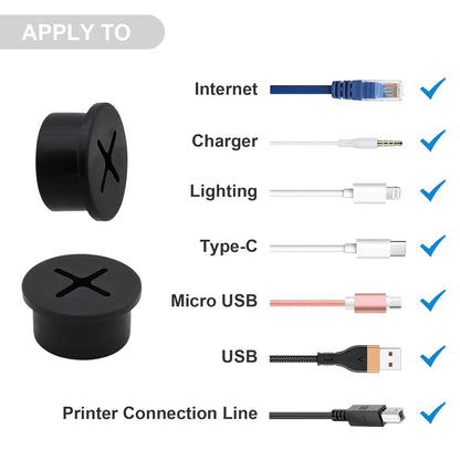 Desk Grommet, 3/4 Inch Flexible Rubber Grommets, Silicone Cable Cord Grommet Wire Hole Cover for Desk, Table and Other Furnitures(12Pack)
