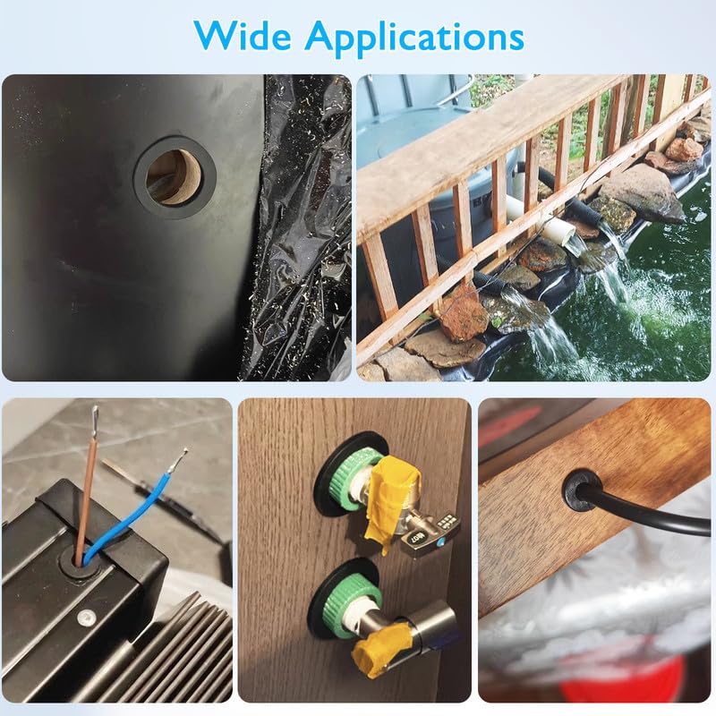 2 Pcs 2" Drill Hole, 1-9/16" ID Silicone Rubber Grommets for Wiring, Large Top Hat Grommets, Waterproof Pool L-Shape O-Ring Seal Hose Pipe Gasket for Pump Motor Hydroponic Irrigation Drywall