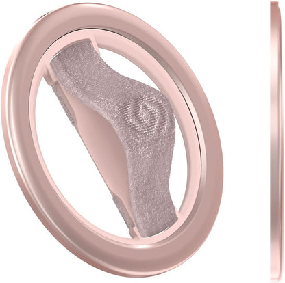 EWA MagOne Lite 3rd Gen Cell Phone Ring Holder, with Replaceable 360° Rotation Elastic Finger Strap, Phone Grip Compatible with iPhone MagSafe,15,14,13 Pro/Max/Plus-(Pink)