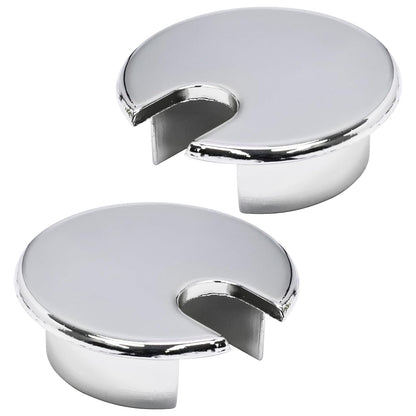 Desk Grommet 1-3/8" (35 mm), Desk Cord Hole Cover, Cable Grommet Metal Zinc Alloy Materilal, Desk Hole Grommet for Office and Home Table Cable, Detachable Cable Cord Organizer (Bright Silver 2 Pcs)