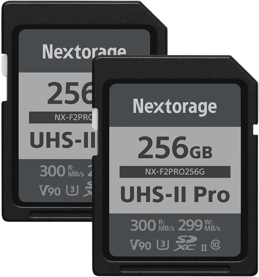 Nextorage 256GB SDXC UHS-II V90 SD Card Japanese Brand pSLC Max. Write Speed 299MB/s Max. Read Speed 300MB/s 4K Recording F2PRO Series 2PX-F2PRO256G SDXC Card for Digital Camera