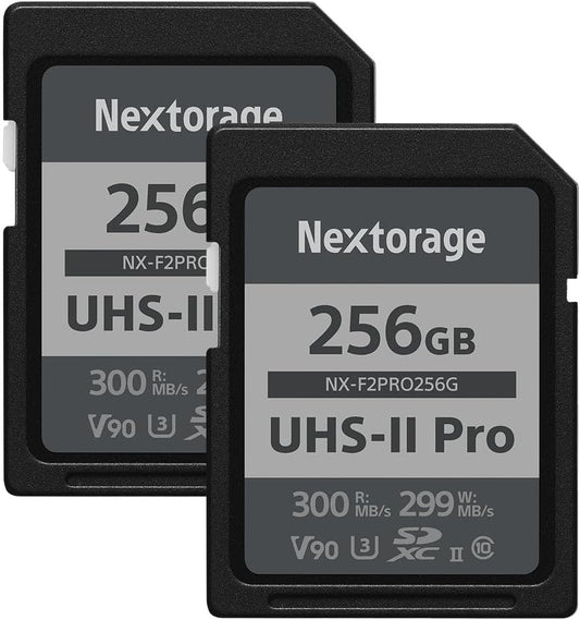Nextorage 256GB SDXC UHS-II V90 SD Card Japanese Brand pSLC Max. Write Speed 299MB/s Max. Read Speed 300MB/s 4K Recording F2PRO Series 2PX-F2PRO256G SDXC Card for Digital Camera