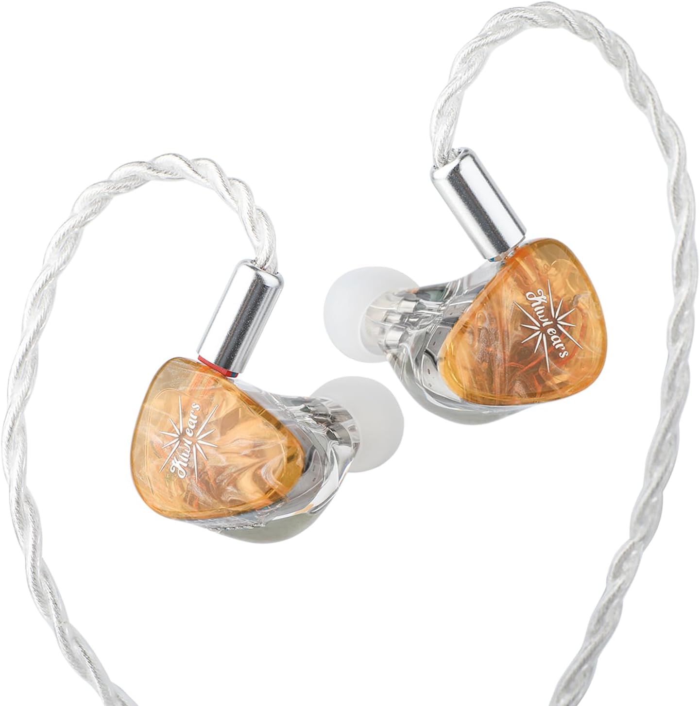 Linsoul Kiwi Ears Orchestra Lite Performance Custom 8BA in-Ear Monitor IEM with Detachable 4-core 7N Oxygen-Free Copper OFC Cable, Handcrafts Faceplate for Audiophile Studio Musician (Orange)